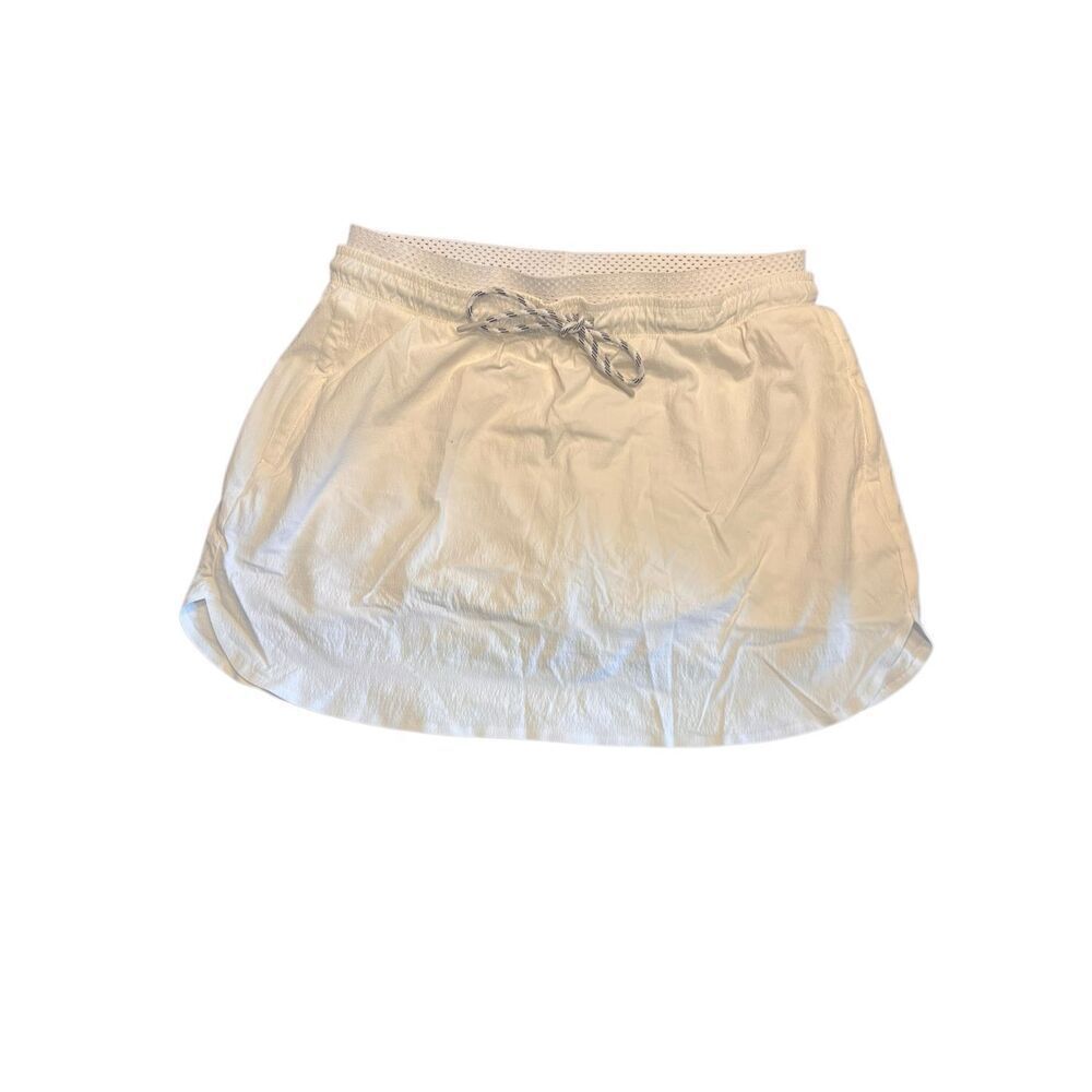 Athleta Crest Skort Womens 10 White Drawstring Stretch Lined Tennis golf